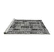 Sideview of Machine Washable Abstract Gray Modern Rug, wshabs709gry