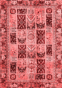 Abstract Red Modern Rug, abs709red