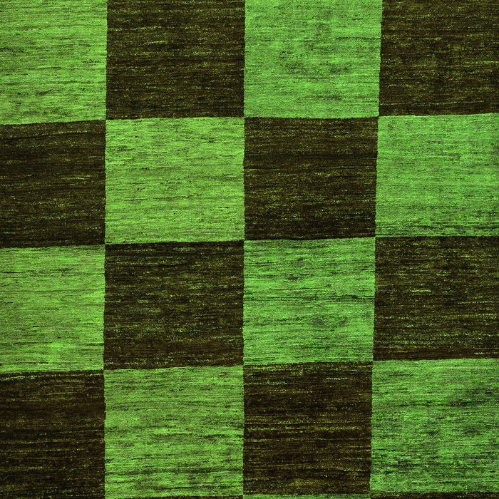 Machine Washable Checkered Green Modern Area Rugs, wshabs70grn