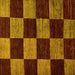 Square Machine Washable Checkered Yellow Modern Rug, wshabs70yw