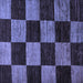 Square Checkered Blue Modern Rug, abs70blu