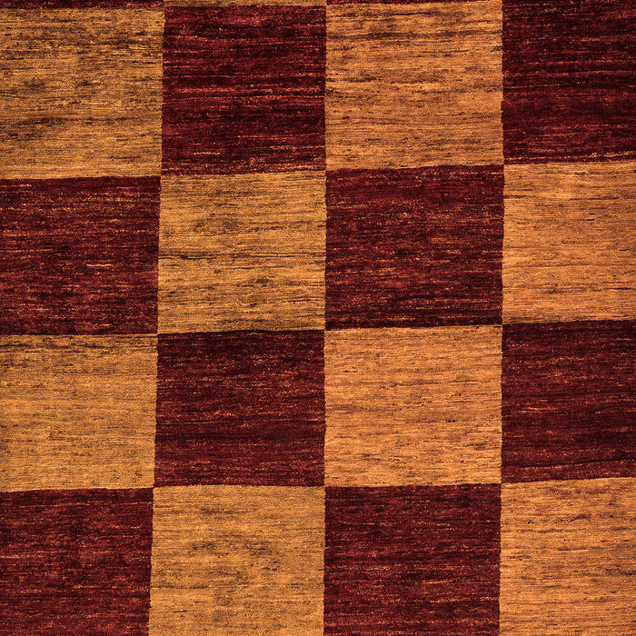 Checkered Orange Modern Rug, abs70org