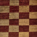 Square Abstract Chocolate Brown Checkered Rug, abs70