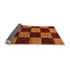 Sideview of Checkered Orange Modern Rug, abs70org