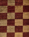 Abstract Chocolate Brown Checkered Rug, abs70