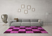 Machine Washable Checkered Purple Modern Area Rugs in a Living Room, wshabs70pur