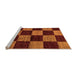 Sideview of Machine Washable Checkered Orange Modern Area Rugs, wshabs70org