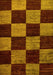 Machine Washable Checkered Yellow Modern Rug, wshabs70yw