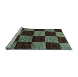 Sideview of Machine Washable Checkered Light Blue Modern Rug, wshabs70lblu