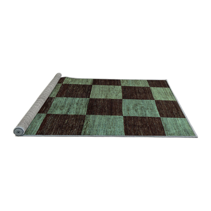 Sideview of Machine Washable Checkered Light Blue Modern Rug, wshabs70lblu