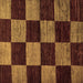 Square Machine Washable Checkered Brown Modern Rug, wshabs70brn