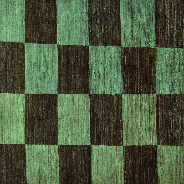 Square Checkered Turquoise Modern Rug, abs70turq