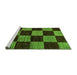 Sideview of Machine Washable Checkered Green Modern Area Rugs, wshabs70grn