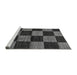 Sideview of Machine Washable Checkered Gray Modern Rug, wshabs70gry