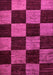 Machine Washable Checkered Pink Modern Rug, wshabs70pnk