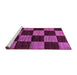 Sideview of Machine Washable Checkered Purple Modern Area Rugs, wshabs70pur