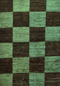 Checkered Turquoise Modern Rug, abs70turq