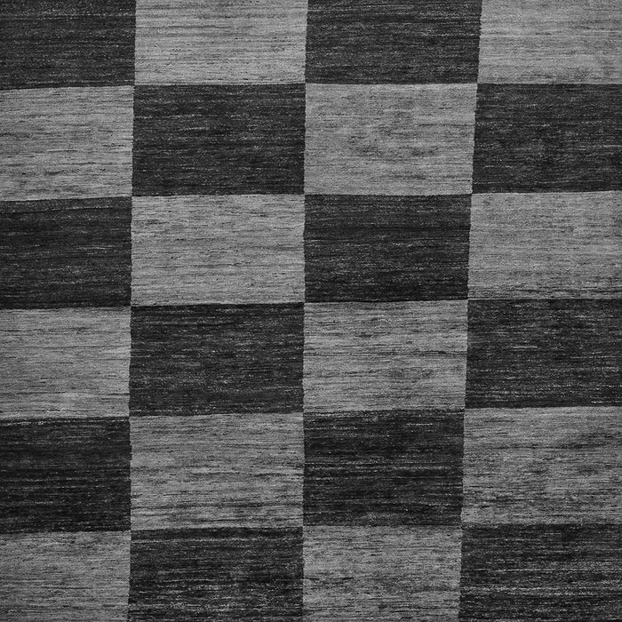 Square Machine Washable Checkered Gray Modern Rug, wshabs70gry