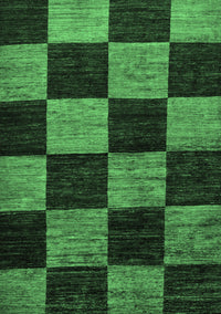 Checkered Emerald Green Modern Rug, abs70emgrn