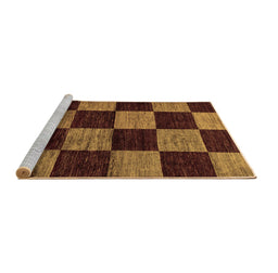 Sideview of Machine Washable Checkered Brown Modern Rug, wshabs70brn