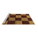 Sideview of Machine Washable Checkered Brown Modern Rug, wshabs70brn