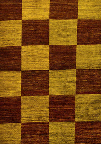 Checkered Yellow Modern Rug, abs70yw