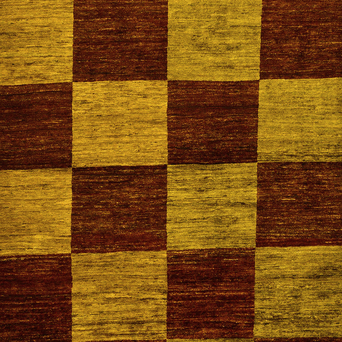 Checkered Yellow Modern Rug, abs70yw