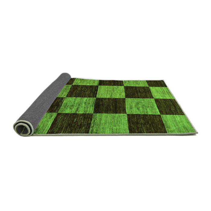 Sideview of Checkered Green Modern Rug, abs70grn