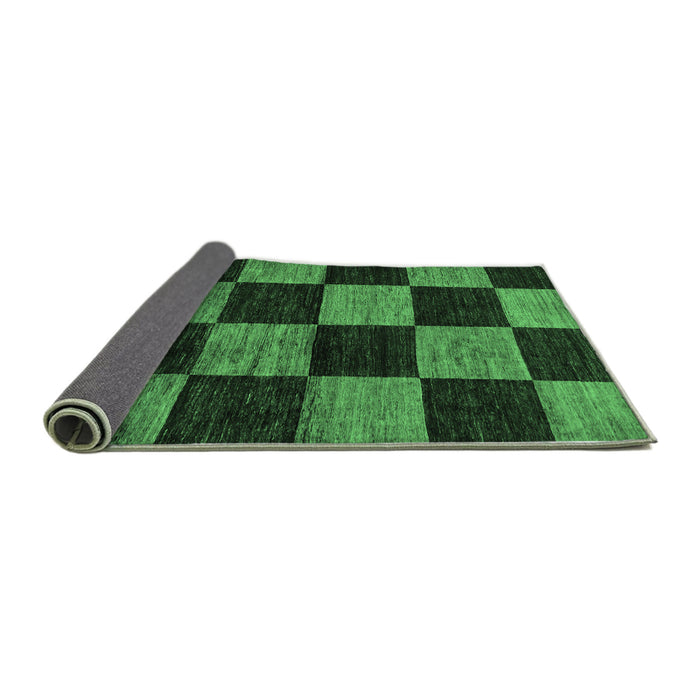 Sideview of Checkered Emerald Green Modern Rug, abs70emgrn