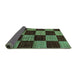 Sideview of Checkered Turquoise Modern Rug, abs70turq