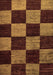 Machine Washable Checkered Brown Modern Rug, wshabs70brn