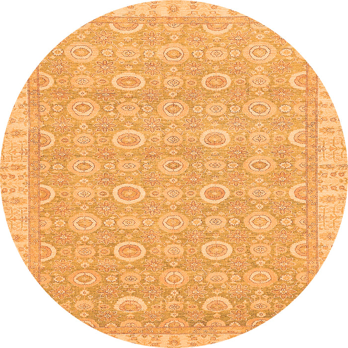 Round Abstract Orange Modern Rug, abs710org