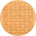 Round Abstract Orange Modern Rug, abs710org