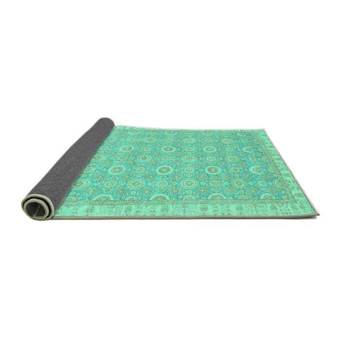 Sideview of Abstract Turquoise Modern Rug, abs710turq