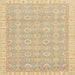 Square Machine Washable Abstract Brown Gold Rug, wshabs710