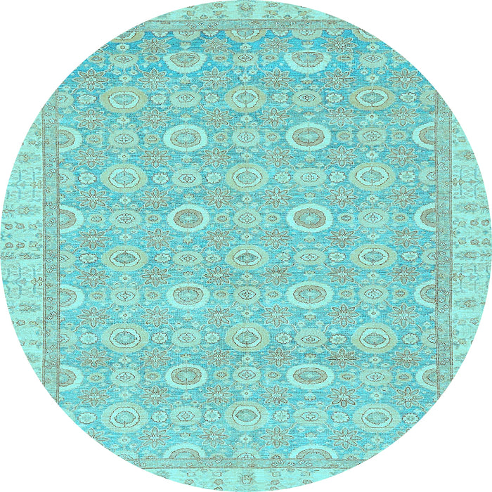 Round Machine Washable Abstract Light Blue Modern Rug, wshabs710lblu