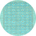 Round Machine Washable Abstract Light Blue Modern Rug, wshabs710lblu