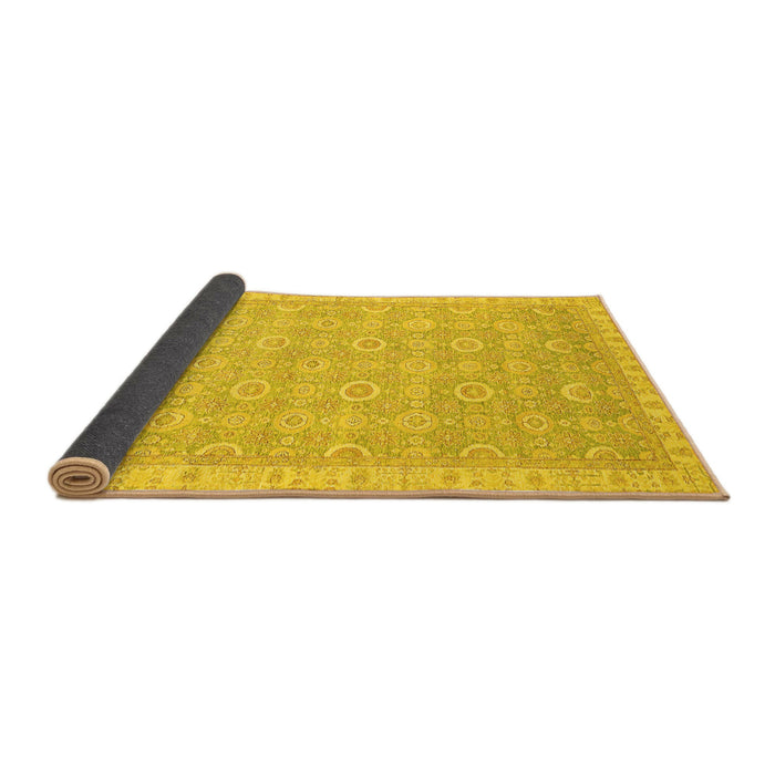 Sideview of Abstract Yellow Modern Rug, abs710yw