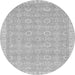 Round Machine Washable Abstract Gray Modern Rug, wshabs710gry