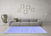 Machine Washable Abstract Blue Modern Rug, wshabs710blu