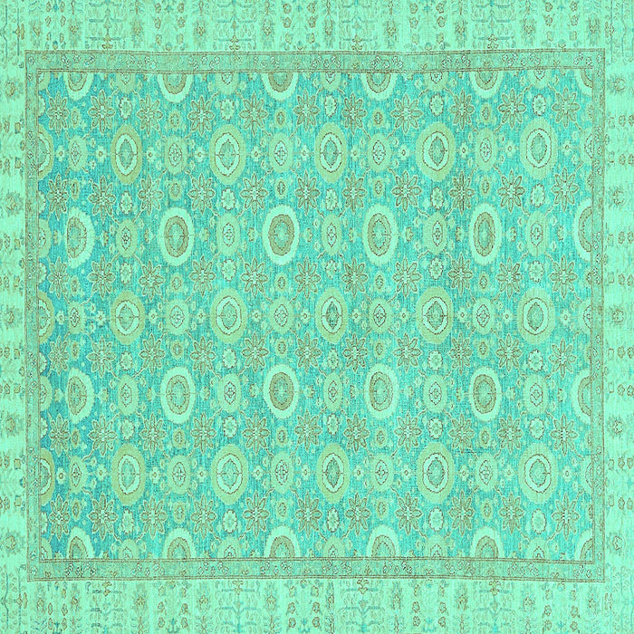 Square Abstract Turquoise Modern Rug, abs710turq