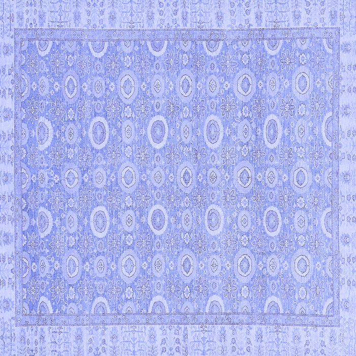 Square Abstract Blue Modern Rug, abs710blu
