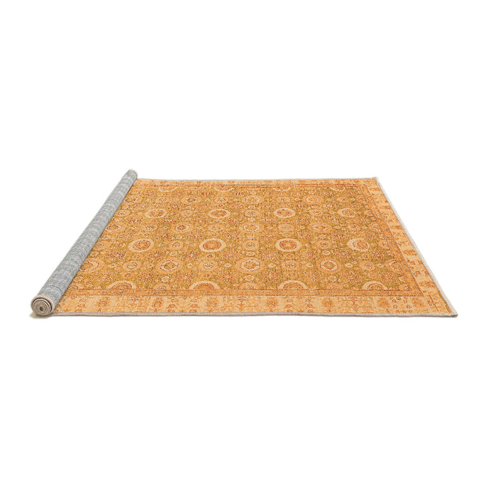 Sideview of Machine Washable Abstract Orange Modern Area Rugs, wshabs710org