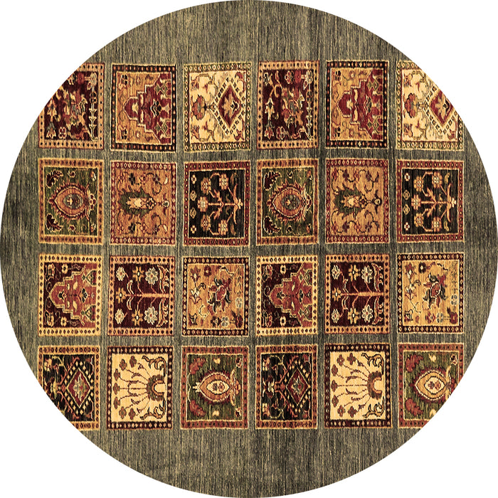 Round Machine Washable Abstract Brown Modern Rug, wshabs711brn