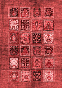 Abstract Red Modern Rug, abs711red