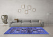 Machine Washable Abstract Blue Modern Rug in a Living Room, wshabs711blu