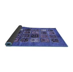 Sideview of Abstract Blue Modern Rug, abs711blu