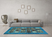 Machine Washable Abstract Light Blue Modern Rug, wshabs711lblu