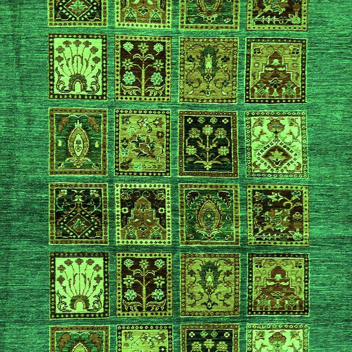 Machine Washable Abstract Green Modern Area Rugs, wshabs711grn