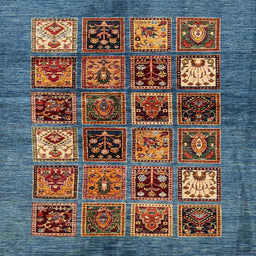 Square Machine Washable Abstract Gunmetal Gray Rug, wshabs711